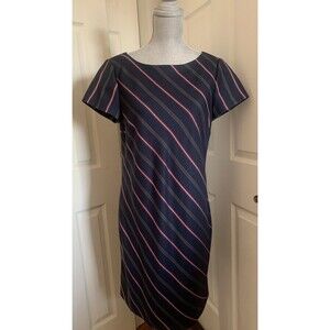 BROOKS BROTHERS Red Fleece Women's Red&Blue Wool  Career Dress  Size 8